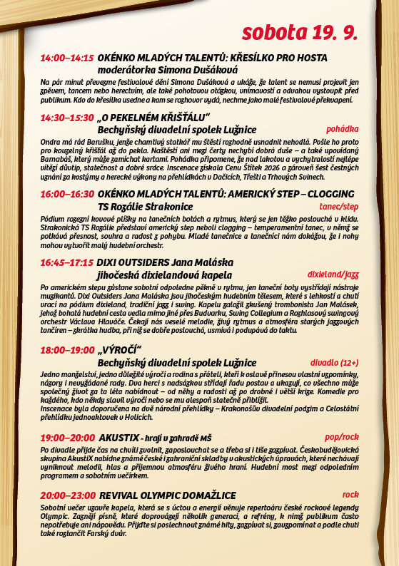 Podrobnější program Čakovského prkna 18.-20.9.2026