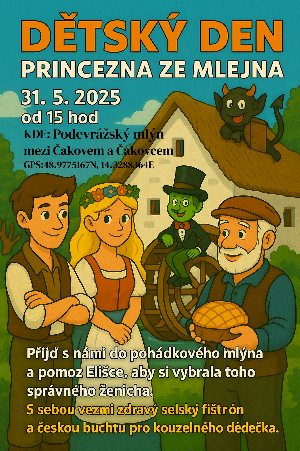 Pozvánka na Dětský den pod názvem Princezna ze mlejna