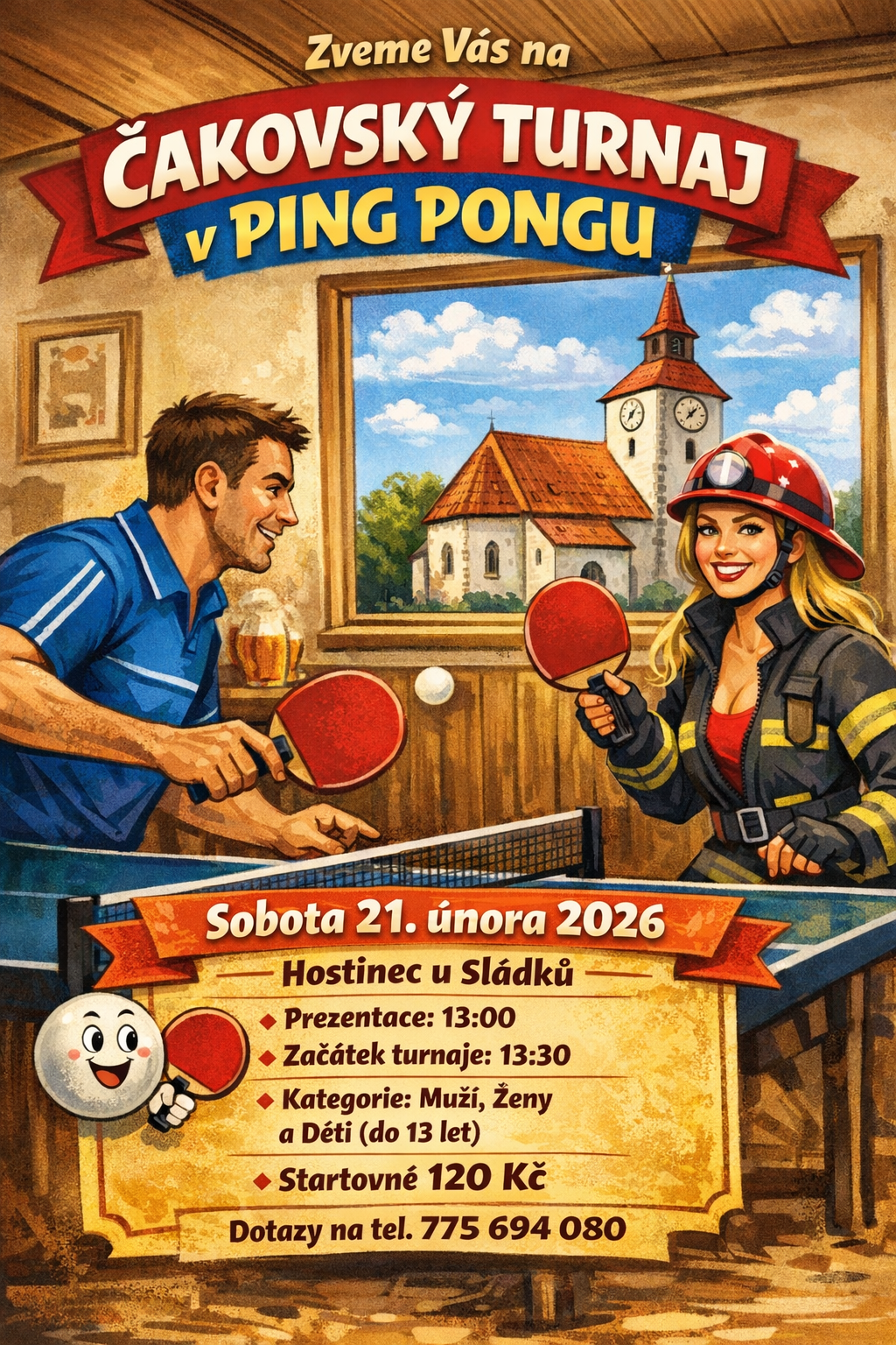 Pozvánka na Čakovský turnaj v pink pongu