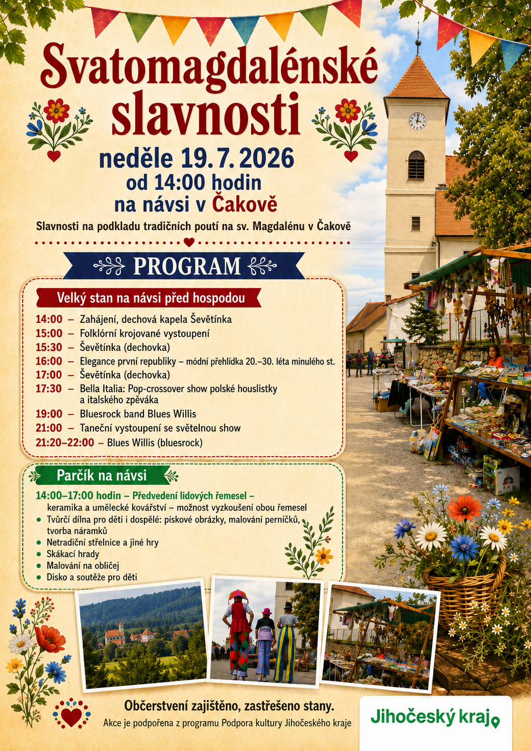 Pozvánka na Svatomagdalénsk slavnosti v neděli 19.7.2026